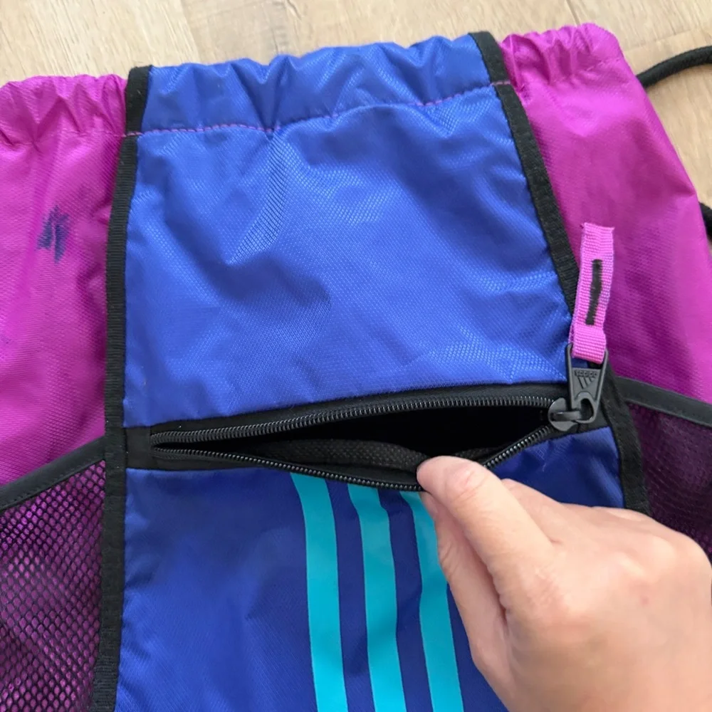 Adidas Alliance II Sackpack Drawstring Bag Backpack Mesh & Zippered Front Pocket